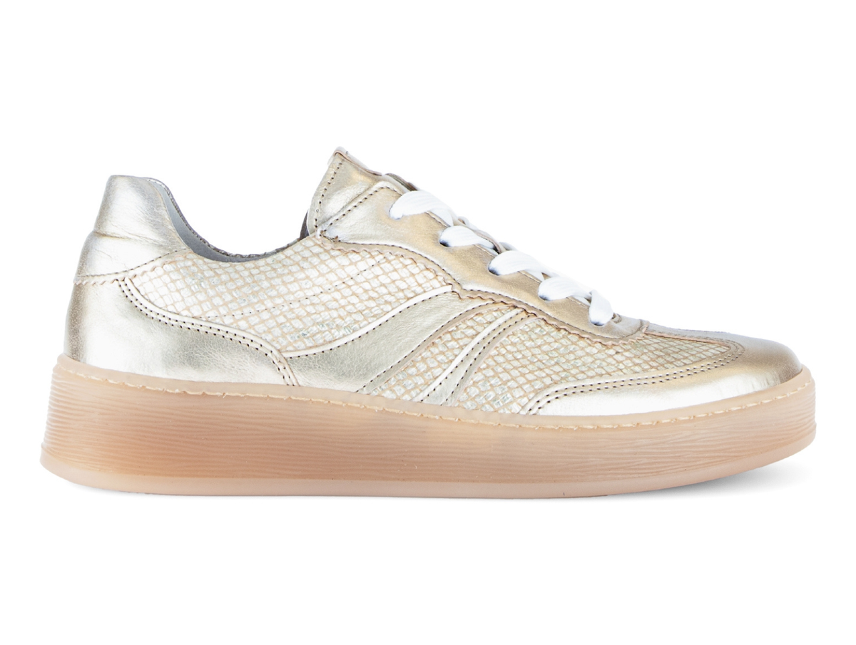 Gabor ゴールド ローファー 箱付き Gabor 86.475.63 Gold Ladies Sneaker – Walsh Brothers Shoes