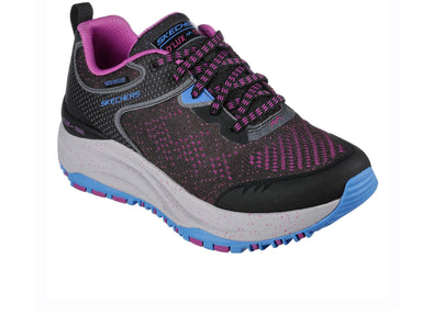 Skechers Relaxed Fit D'Lux Round Trip1 49842 in Black Purple upper view
