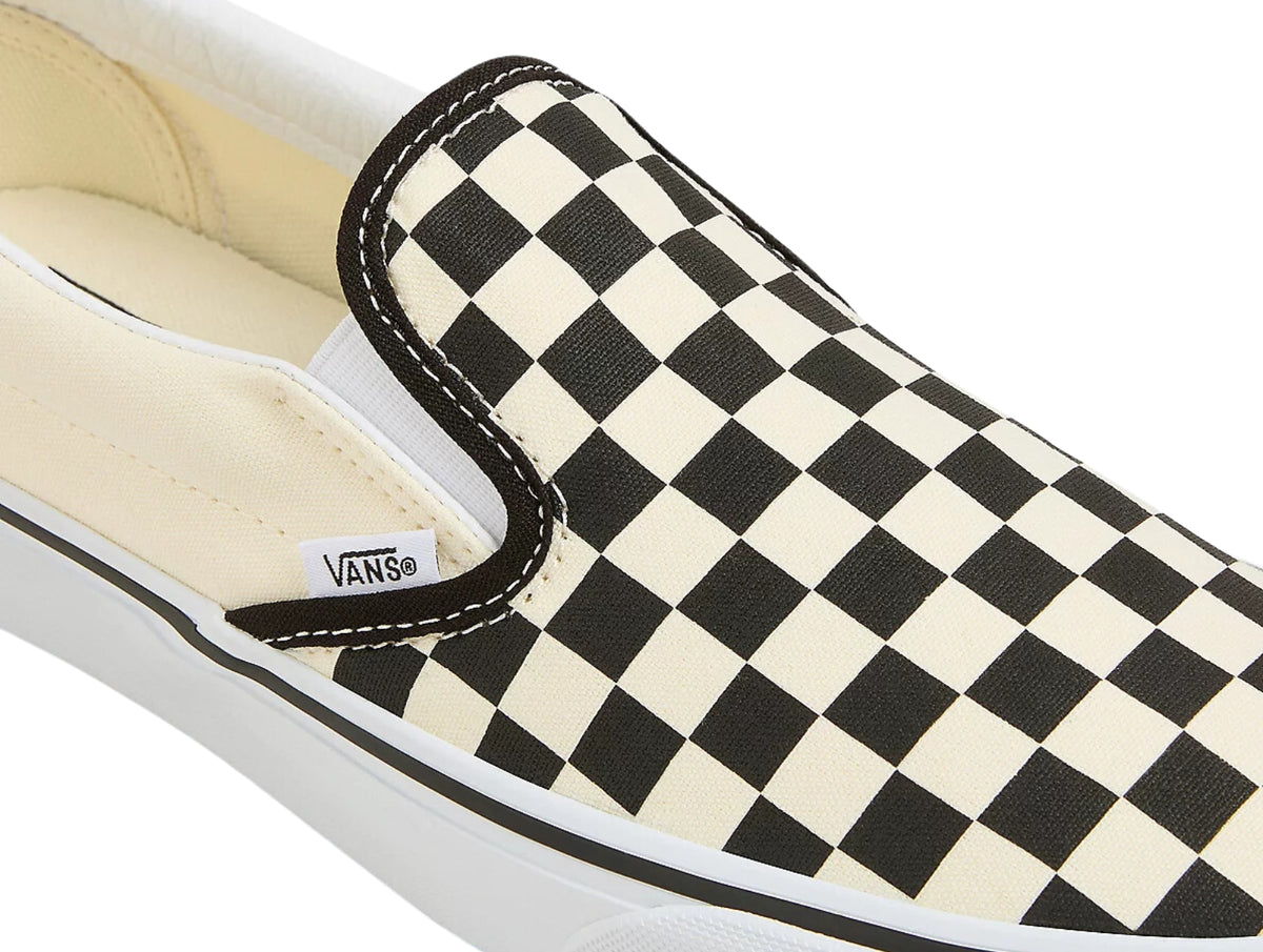 Vans Classic Slip on Checkerboard in Black White Ladies shoes at Walsh Brothers Shoes
