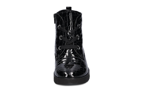 Waldlaufer 711801 150 001 Florence in Black Patent front view