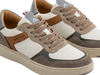 Ambitious 14095-1580AM Aktif - pair of Taupe Off White laced sneaker on a white background upper view
