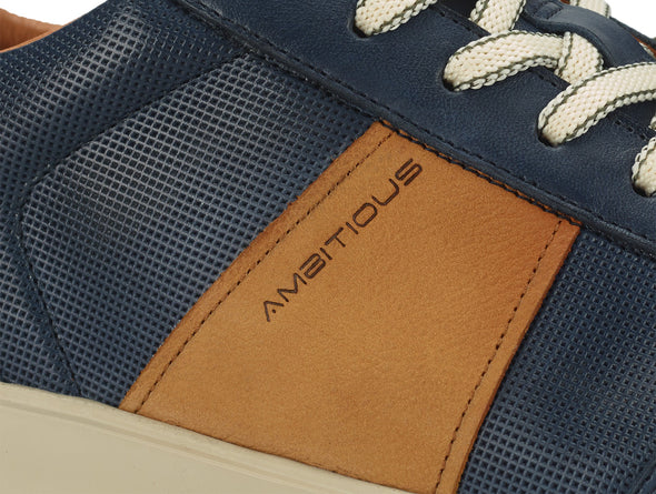 Ambitious Hover Comfort Sneaker 12863A in Navy Camel upper 2 view