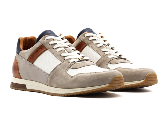 Ambitious SLOW Classic Sneaker 11240 in Grey Off White Camel upper view
