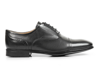 Anatomic & Co Fata - laced Black leather formal shoe outer view against a white background. 