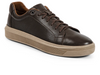 Anatomic & Co Madeiro - Brown laced leather sneaker with beige sole on white background upper view