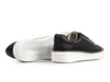 Anatomic & Co Reduto 242401 - laced Black leather sneaker with a white sole on a white background, back view