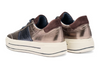 Ara 12-23012-05 Canberra 3.0 - Gold Metallic laced sneaker with navy accents back view on white background. 
