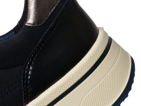 Ara 12-27540-92 Sapporo - Blue Graphite close up of the heel of the sneaker on a white background 