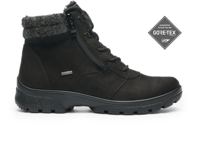 Ara 12-49309-01 Gore-Tex laced ankle boot in Black on a white background
