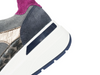 Ara 12-57702-22 Garda - Grey Blue sneaker with purple accents, laced with side zip, close up of heel