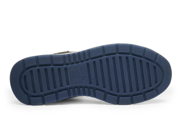Ara 12-57702-22 Garda - Grey Blue sneaker with purple accents, laced with side zip, sole view