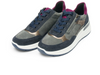 Ara 12-57702-22 Garda - pair of Grey Blue sneakers with purple accents, laced with side zip, upper view