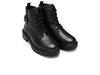 Ara 12-59114-01 Manchester - pair of Black leather laced ankle boots with buckle detail on a white background, upper view