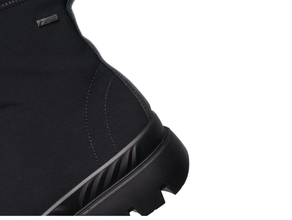Close-up of Ara 12-14102-01 Gore-Tex Black ankle boots sole on a white background