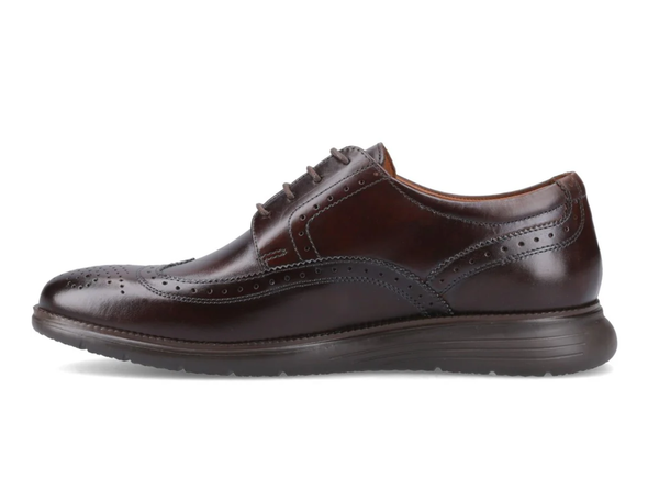 Base London Flight 25 Brogue, brown leather dress shoe on a white background inner view