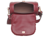 Bessie London Plush Barrel handbag in burgundy inner view on a white background