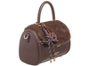 Bessie London Plush Barrel Bag - Chocolate