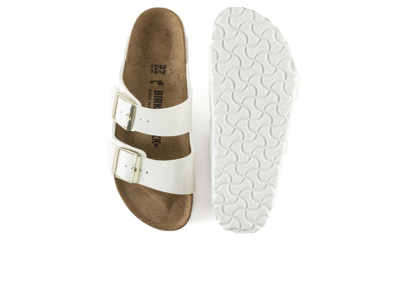 Birkenstock Arizona 1005294 Narrow in White Patent top 1 view