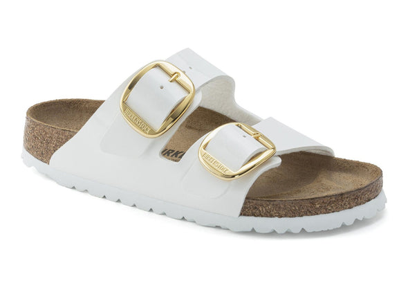 Birkenstock Arizona Big Buckle 1019818 Narrow in White Patent upper view