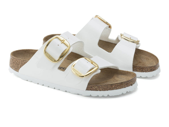 Birkenstock Arizona Big Buckle 1019818 Narrow in White Patent upper 2 view