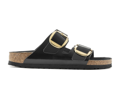 Birkenstock Arizona Big Buckle 1021476 Narrow fit in High Shine Black leather outer view
