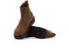 Birkenstock Highwood - Chelsea style suede ankle boot in a Dark Tea colour, black sole on a white background. 