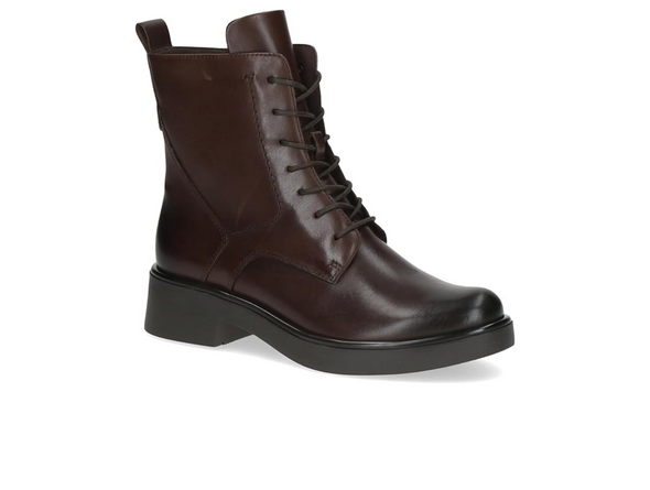 Caprice 9-25101-45 337 - Brown nappa leather laced boot on white background