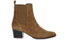 Caprice 25304-45 393 - Brown suede ankle boot with heel tab on white background