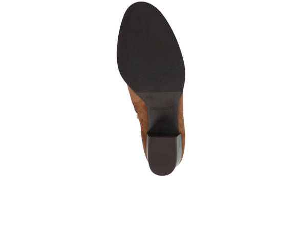 Caprice 25304-45 393 - Brown suede boot sole view on white background