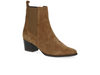 Caprice 25304-45 393 - Brown suede boot with almond shaped toe on white background