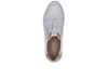 Caprice 9-23751-45 199 - Off White Combi laced sneaker with side zip, with an animal print panel at the heel on a white background, top view