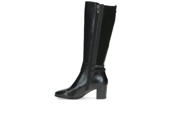 Caprice 9-25501-45 019 Black knee high boot with side zip