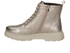 Caprice 9-26256- 45-959 - Gold metallic laced boot, inner zip, with a tonal sole on a white background