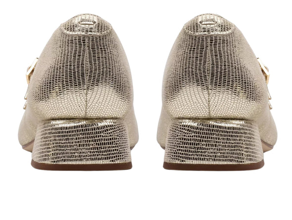 Clarks Daiss 30 Shine - Champagne Interest back view