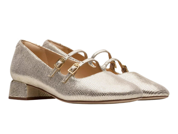Clarks Daiss 30 Shine - Champagne Interest upper view