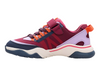 Clarks Feather Track K - Berry Combo laced sneaker with Velcro strap on white background inner view