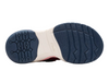 Clarks Feather Track K - Berry Combo laced sneaker with Velcro strap on white background sole view