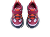 Clarks Feather Track T - Berry Combo laced sneaker with Velcro strap on white background top view