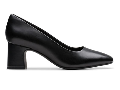 Clarks Fernie Court - Black Leather outer