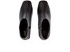 Clarks Fernie Zip - Black leather ankle boot with block heel on a white background top view