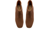 Clarks Fernie Zip - pair of Walnut Suede ankle boots with a block heel on a white background