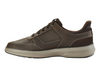 Clarks Mullan Easy - Dark Brown leather laced casual shoe inner view against a white background