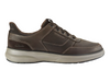 Clarks Mullan Easy - Dark Brown leather laced casual shoe against a white background