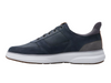 Clarks Mullan Easy - laced Navy sneaker with grey accents against a white background inner view