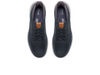 Clarks Mullan Easy - laced Navy sneaker with grey accents against a white background top view