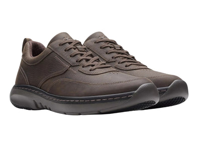 Clarks PRO Lace in Dark Brown Tumbled upper view