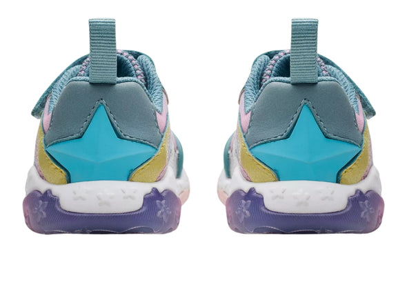 Clarks Tidal Star Toddler in Aqua Combination back view