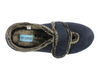 Cosy Comfort 23342 32 Ivy - Navy slipper with faux fur trim and lining with a Velcro strap on a white background top view