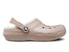 Crocs 203591 Classic Lined Clog in Mushroom bone outer view