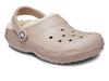 Crocs 203591 Classic Lined Clog in Mushroom bone upper 1 view
